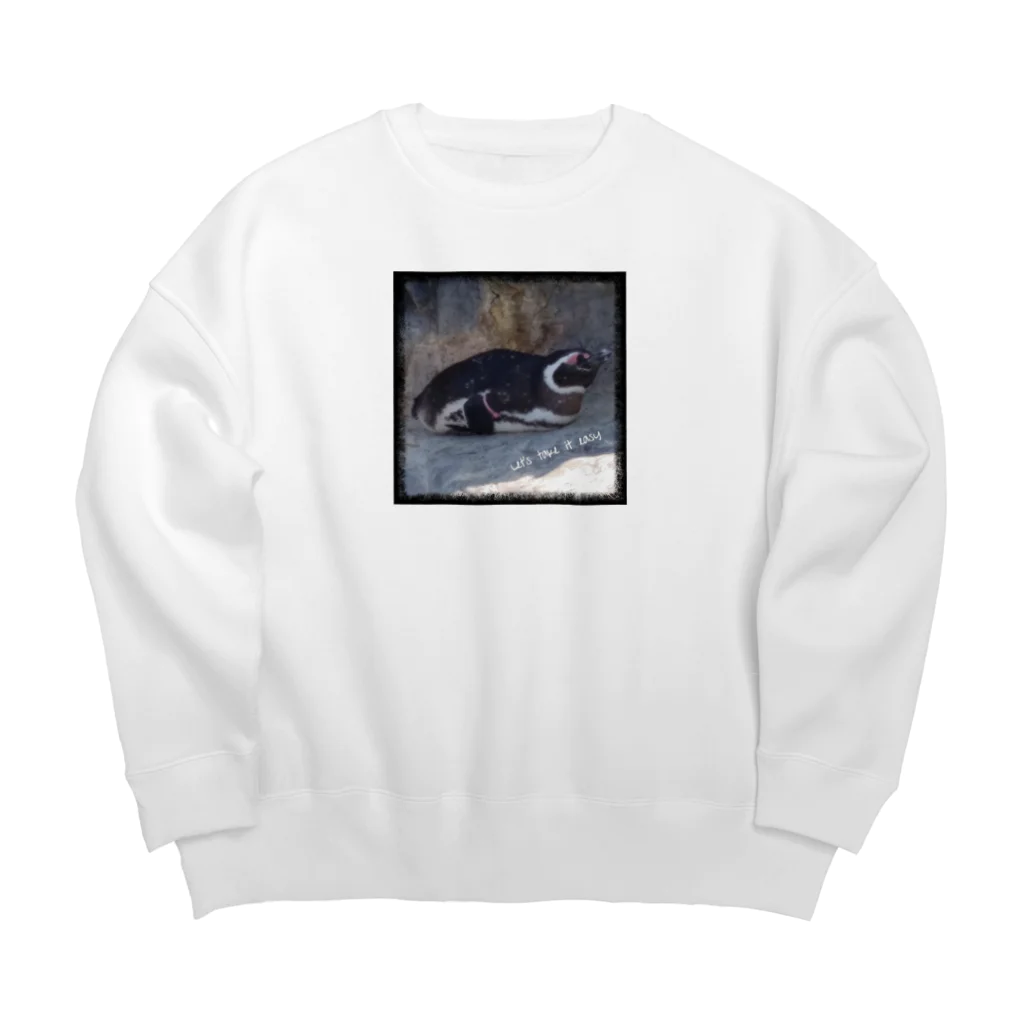 pulu's shopののんびりいこうよ Big Crew Neck Sweatshirt