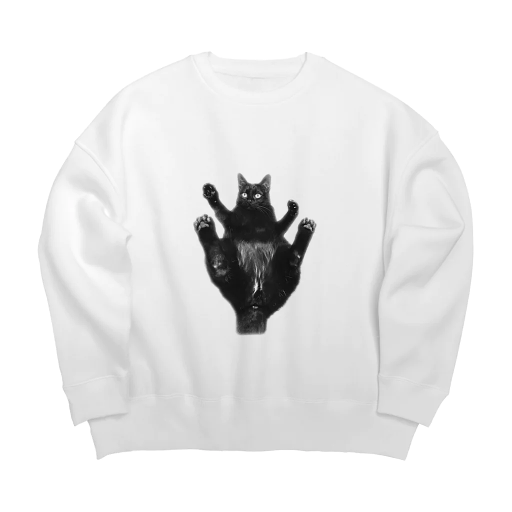 ネロヂカラのリアル黒猫3 Big Crew Neck Sweatshirt