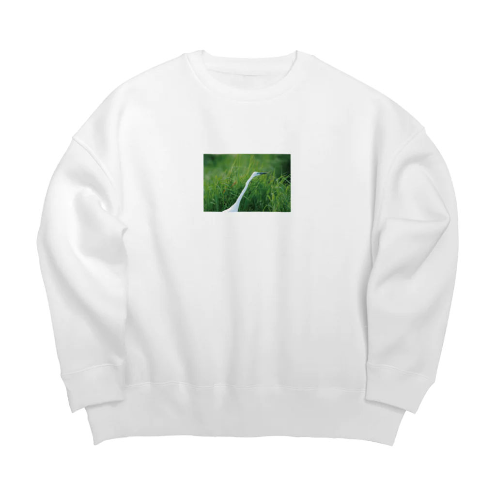 ○の婚姻色のダイサギ Big Crew Neck Sweatshirt