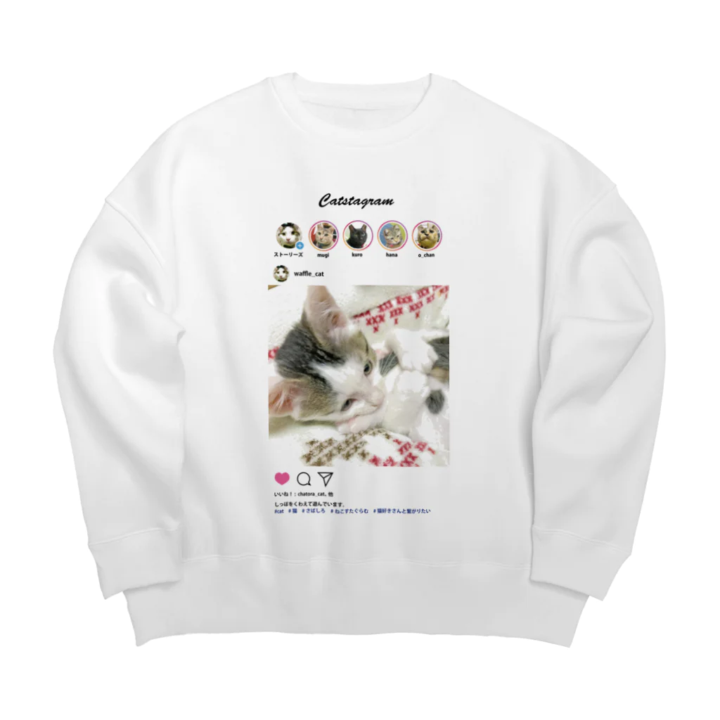 アトリエかののCatstagram　猫写真UPしたよ！ Big Crew Neck Sweatshirt