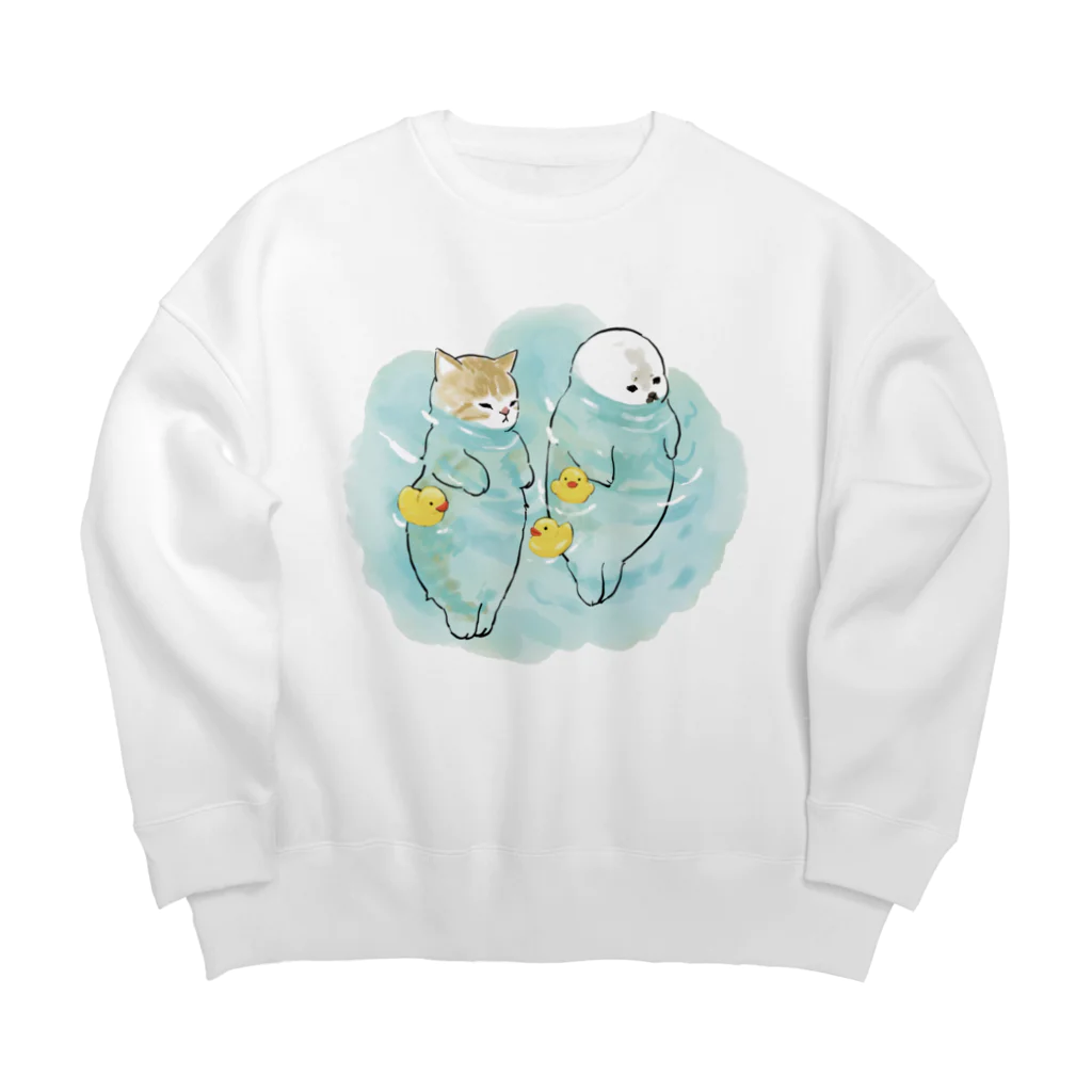 mofusandの海とにゃんこ Big Crew Neck Sweatshirt