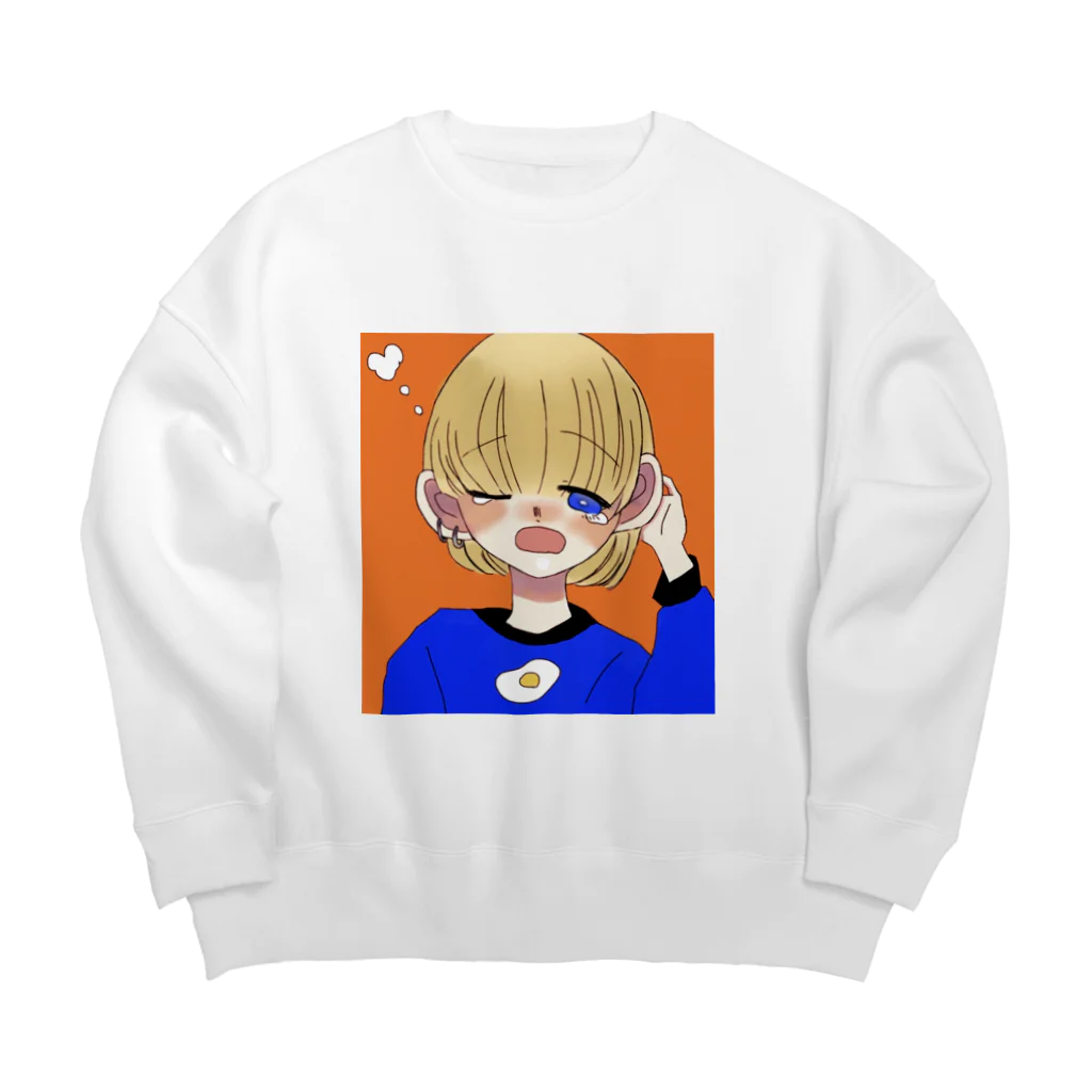 めるのいらすとのねむそうなこ。 Big Crew Neck Sweatshirt