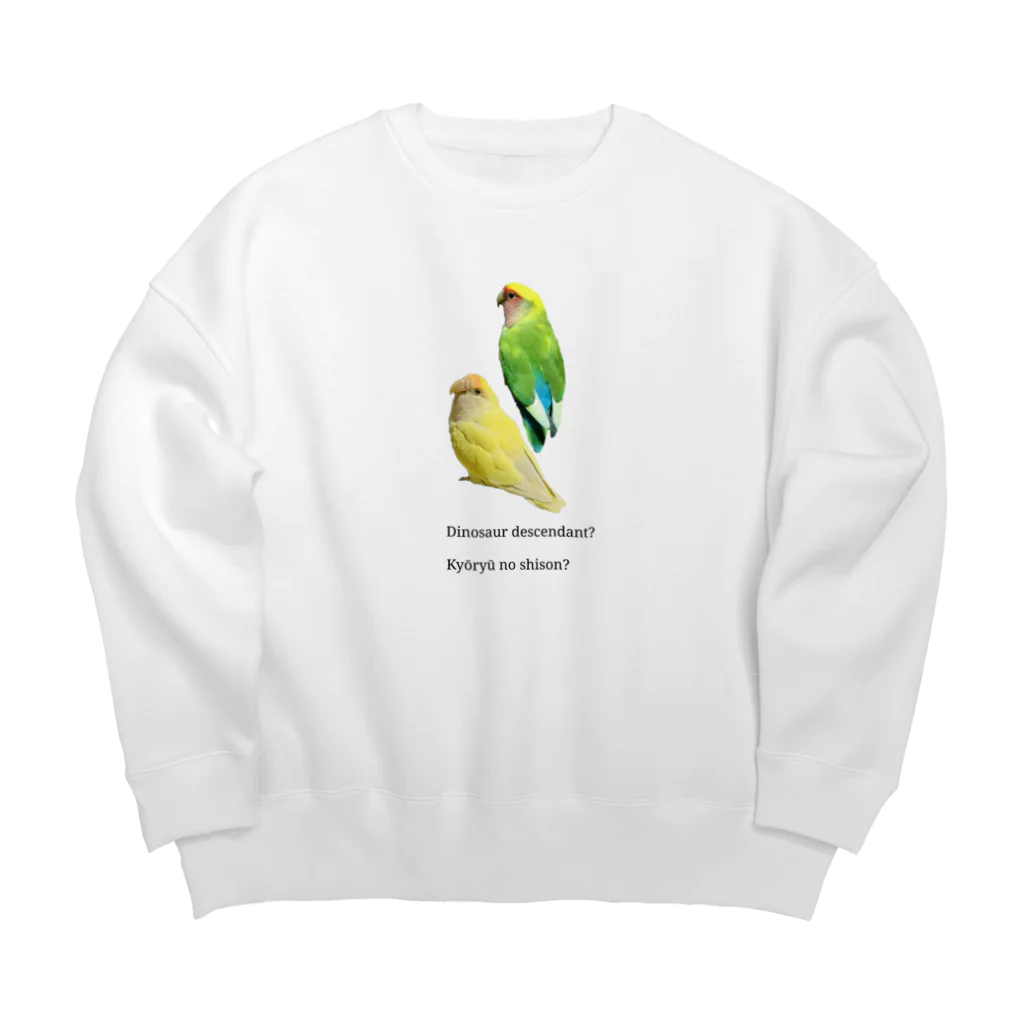 j8ie de vivre♪の恐竜の子孫？　コザクラインコ Big Crew Neck Sweatshirt