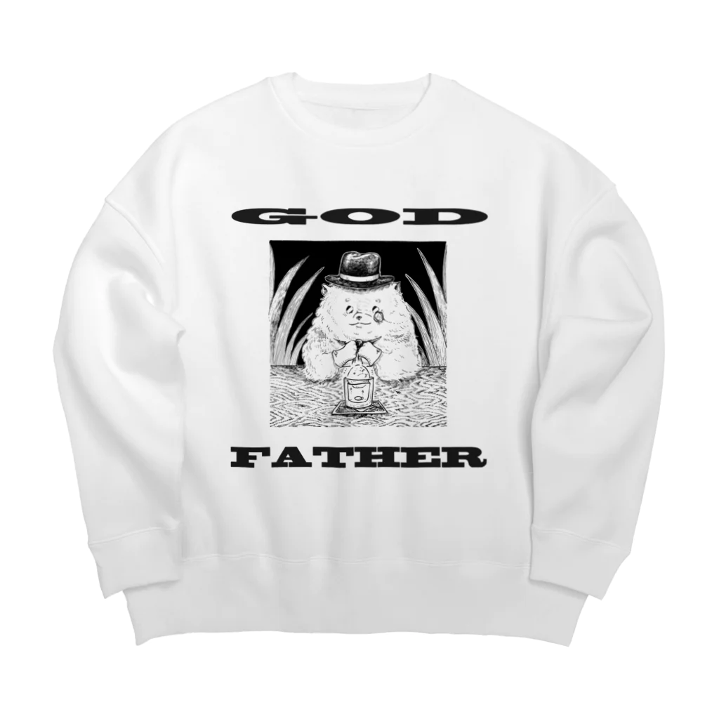 みづいろの小物のゴッドファーザーなポメラニアン Big Crew Neck Sweatshirt