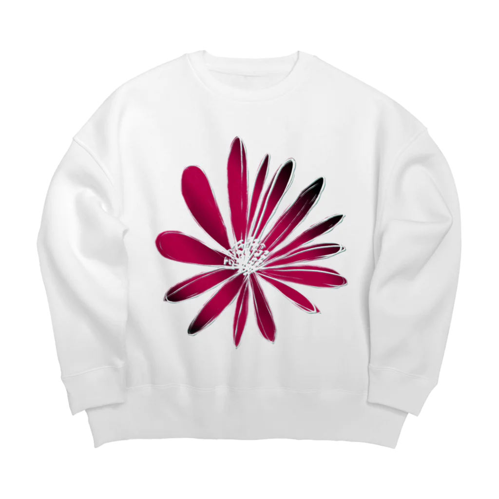 NIKORASU GOのRED FLOWER Big Crew Neck Sweatshirt