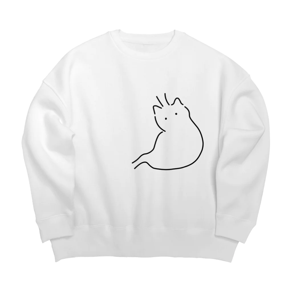 ねこやにわとりやの胃がニャンコ Big Crew Neck Sweatshirt