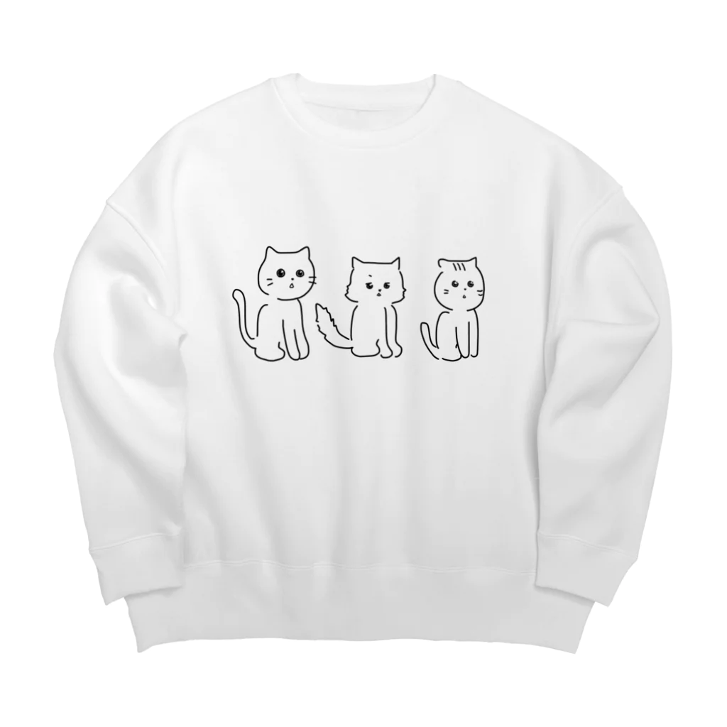 すらいむショップの同じほう向いちゃう猫ちゃんたち。 Big Crew Neck Sweatshirt