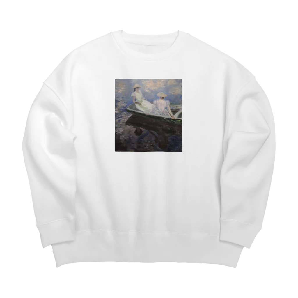 アートTシャツ 名画グッズのクロード・モネの『舟遊び』 Big Crew Neck Sweatshirt