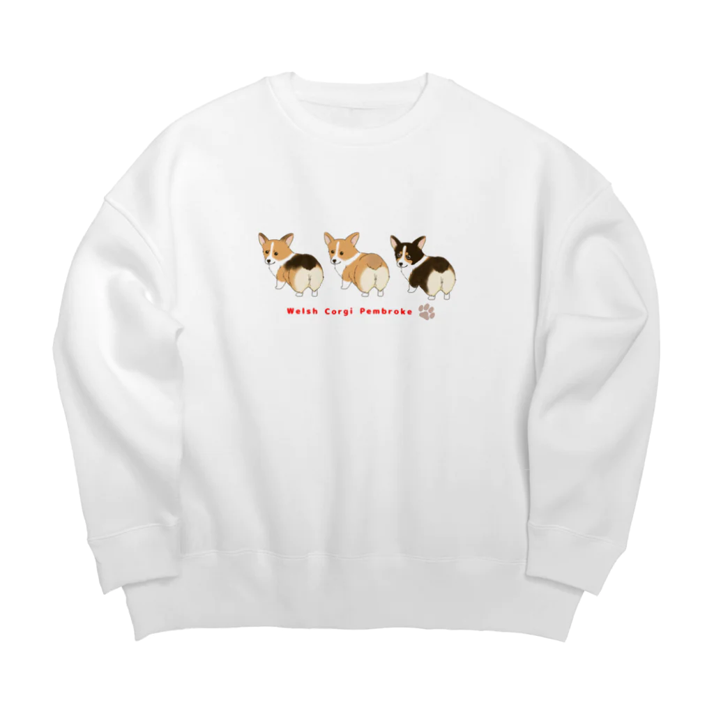  コーギー　REO.REO★の3匹の振り向きコーギー Big Crew Neck Sweatshirt