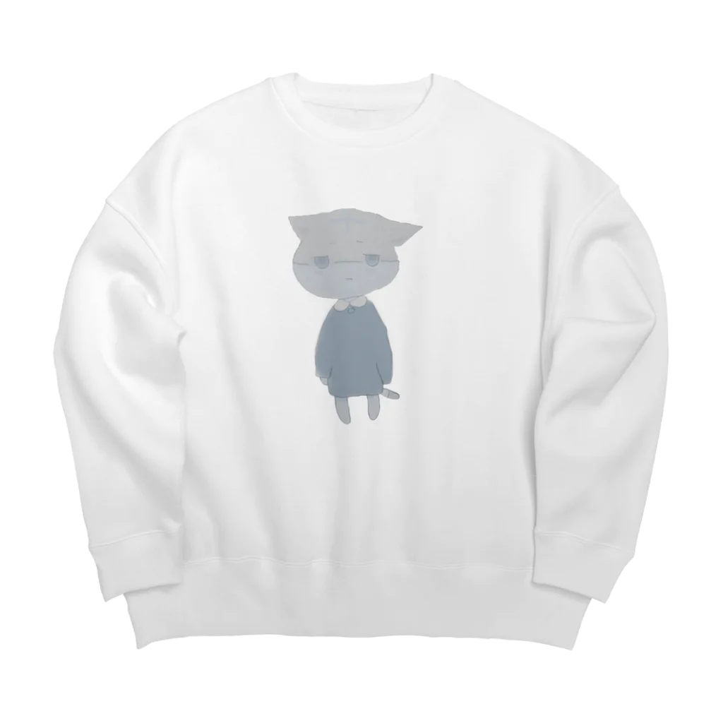 ゆーれー屋さん、墓場店のゆーれー三秒前ねこすうえと Big Crew Neck Sweatshirt