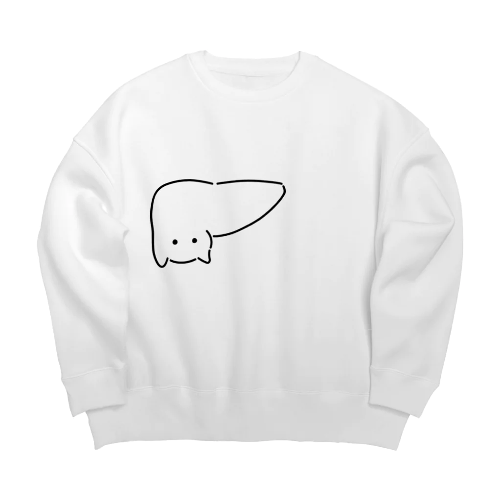 ねこやにわとりやの肝臓がニャンコ Big Crew Neck Sweatshirt