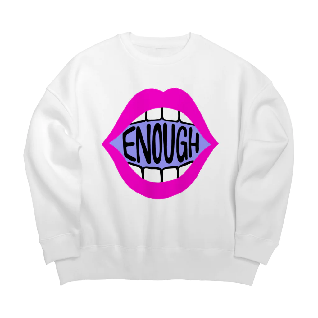 Mieko_KawasakiのENOUGH IS ENOUGH! MOUTH PINK Big Crew Neck Sweatshirt