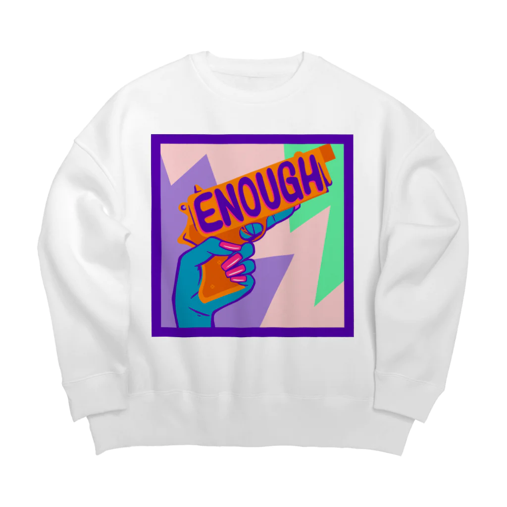 Mieko_KawasakiのENOUGH IS ENOUGH!!! ANTI GUN VIOLENCE Big Crew Neck Sweatshirt