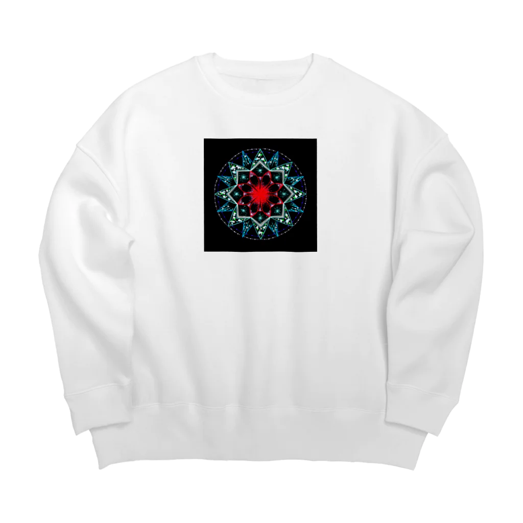 始季彩＠suzuriの綺羅星−点描曼荼羅 Big Crew Neck Sweatshirt