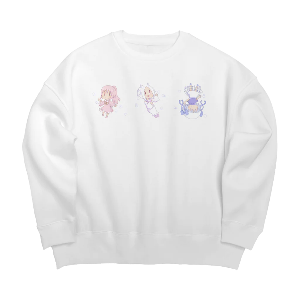 クロム堂のみずのいきものちゃん Big Crew Neck Sweatshirt