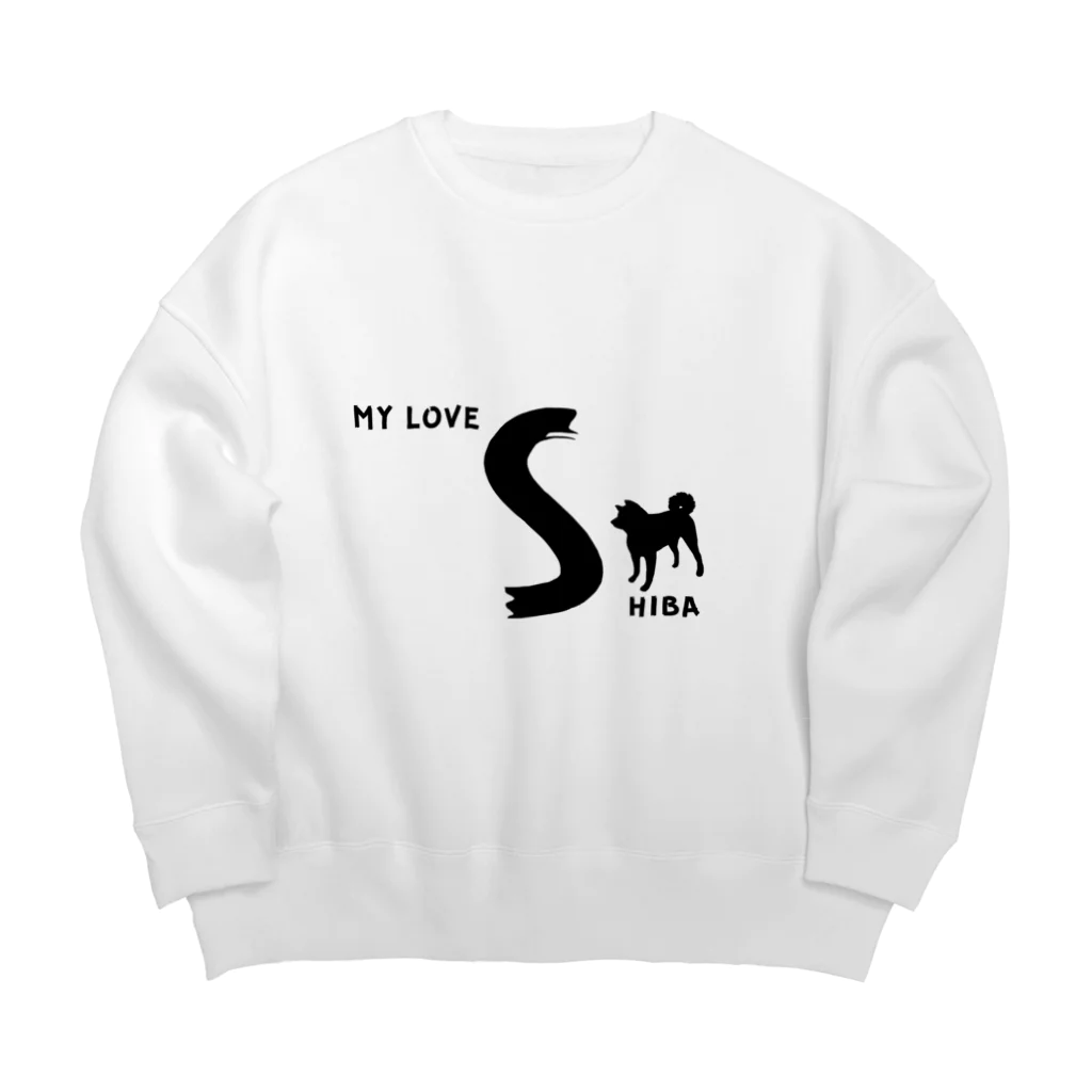 onehappinessのMY LOVE SHIBA（柴犬） Big Crew Neck Sweatshirt