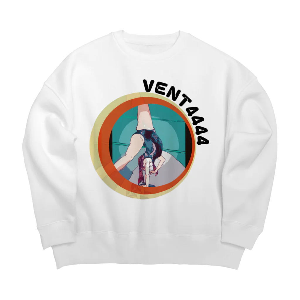 可愛い女の子職人vent4444の開脚 Big Crew Neck Sweatshirt