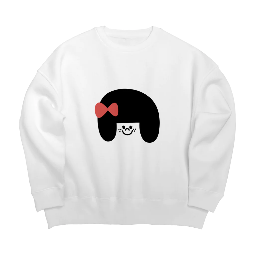 あかりのおみせのりぼんの女の子 Big Crew Neck Sweatshirt