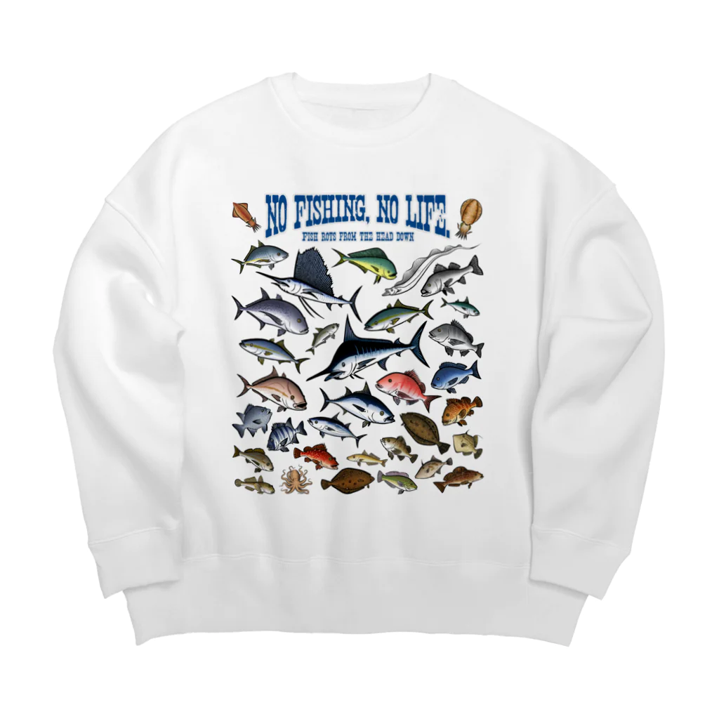 猫と釣り人のSaltwater fish_3C Big Crew Neck Sweatshirt