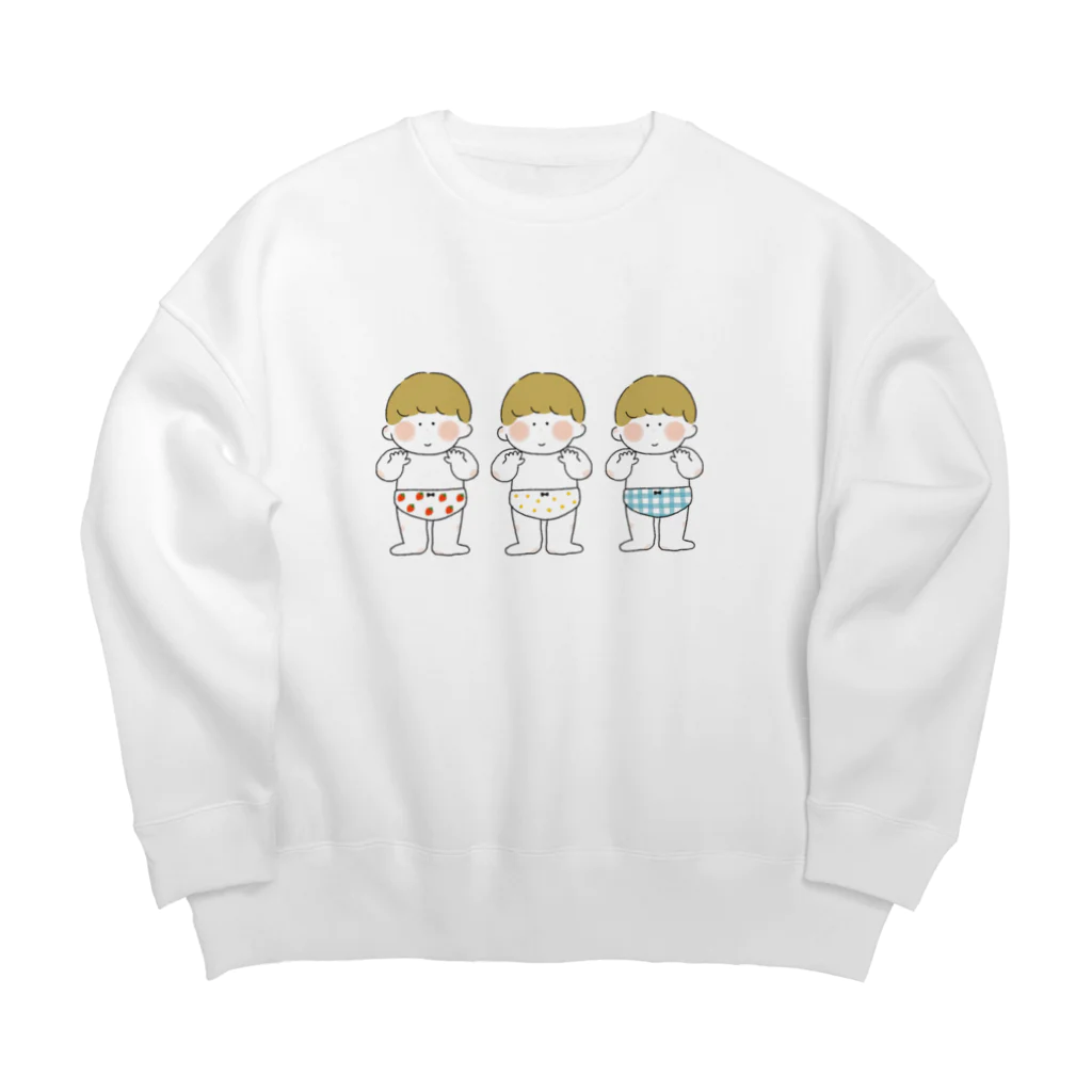 くまのお店🧸のおぱんつきょうだい Big Crew Neck Sweatshirt