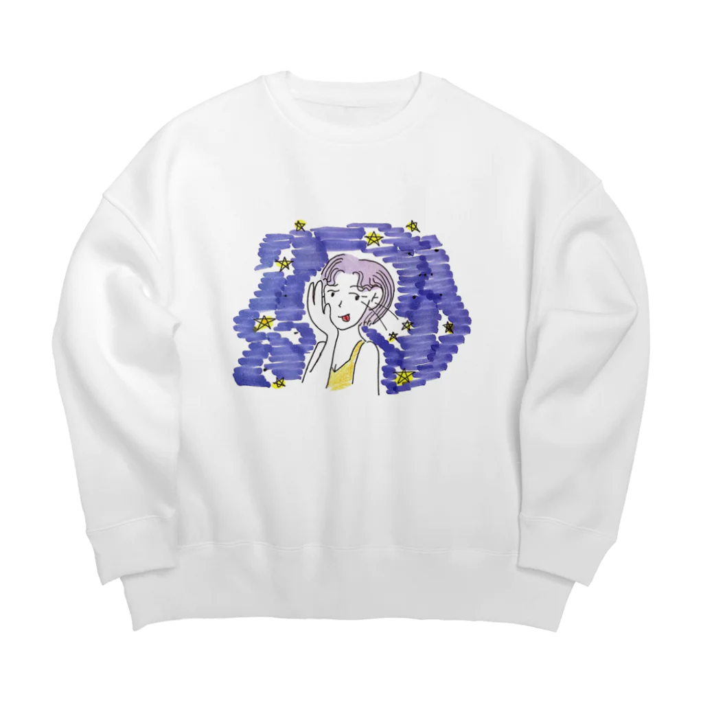 ricoのロマンティックちゃん Big Crew Neck Sweatshirt