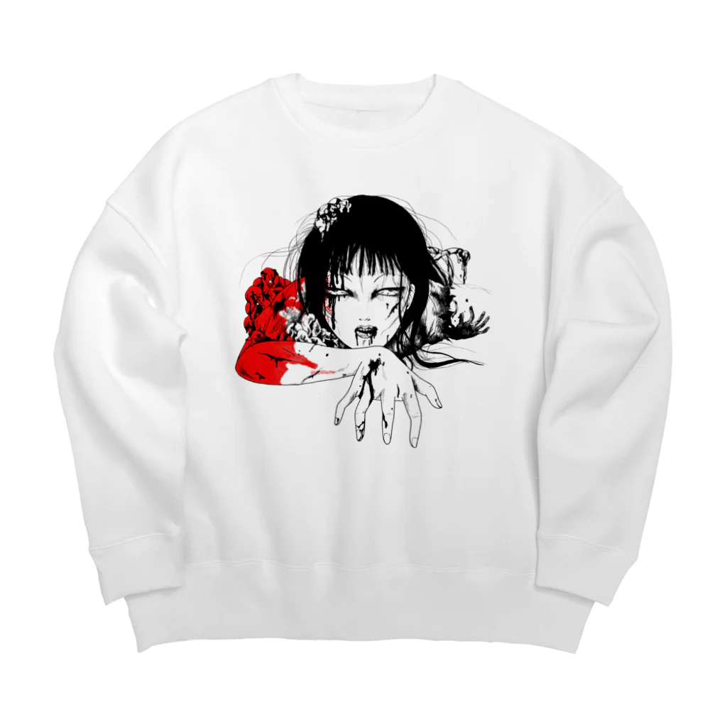 Mizna Wadaの血まみれ引きずり女 Big Crew Neck Sweatshirt