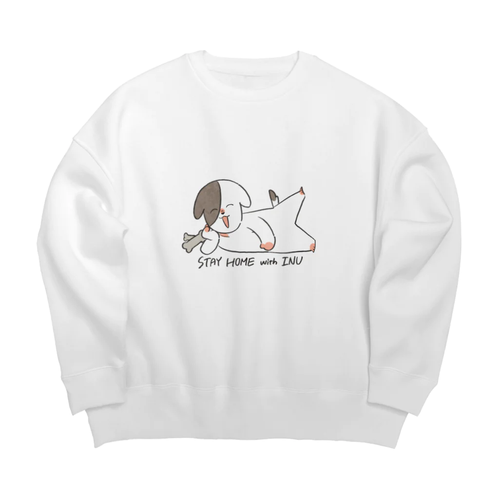 まどのSTAY HOME with INU Big Crew Neck Sweatshirt