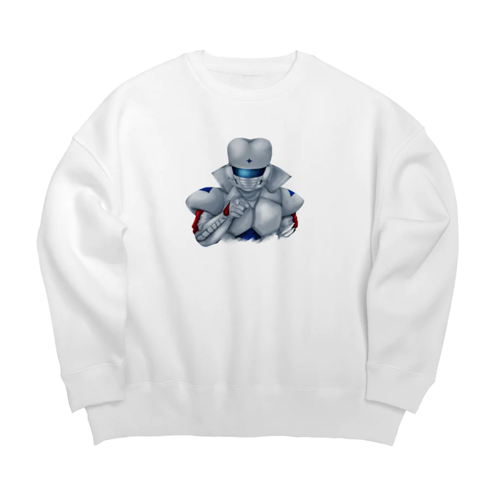 口腔戦士デンタマンのTIME　TO　BRUSH　YOUR　TEETH Big Crew Neck Sweatshirt