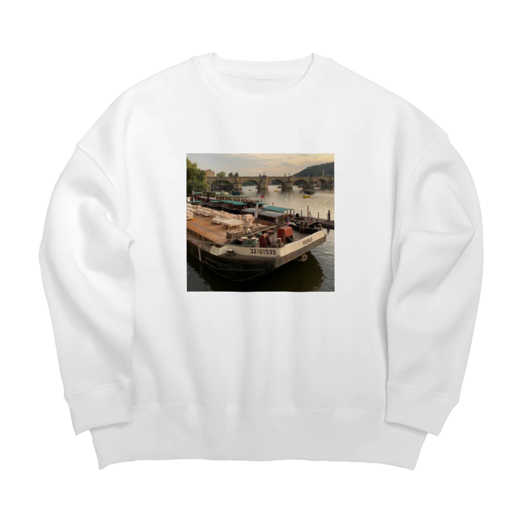 佐々木のチェコ　プラハの船 Big Crew Neck Sweatshirt