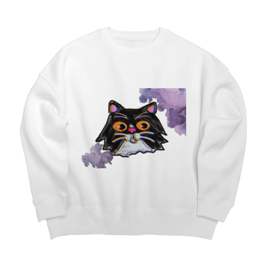 憂鬱なみ子ののらねこ Big Crew Neck Sweatshirt