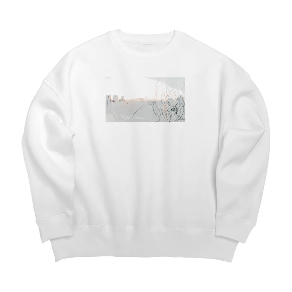 水槽やさんのHow was your day?（夕方） Big Crew Neck Sweatshirt