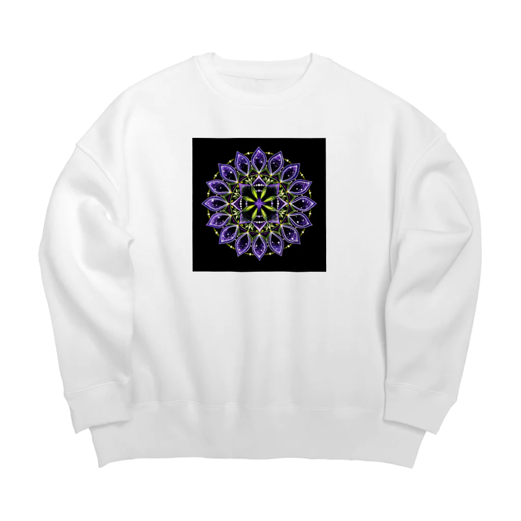 始季彩＠suzuriの矢車−点描曼荼羅 Big Crew Neck Sweatshirt