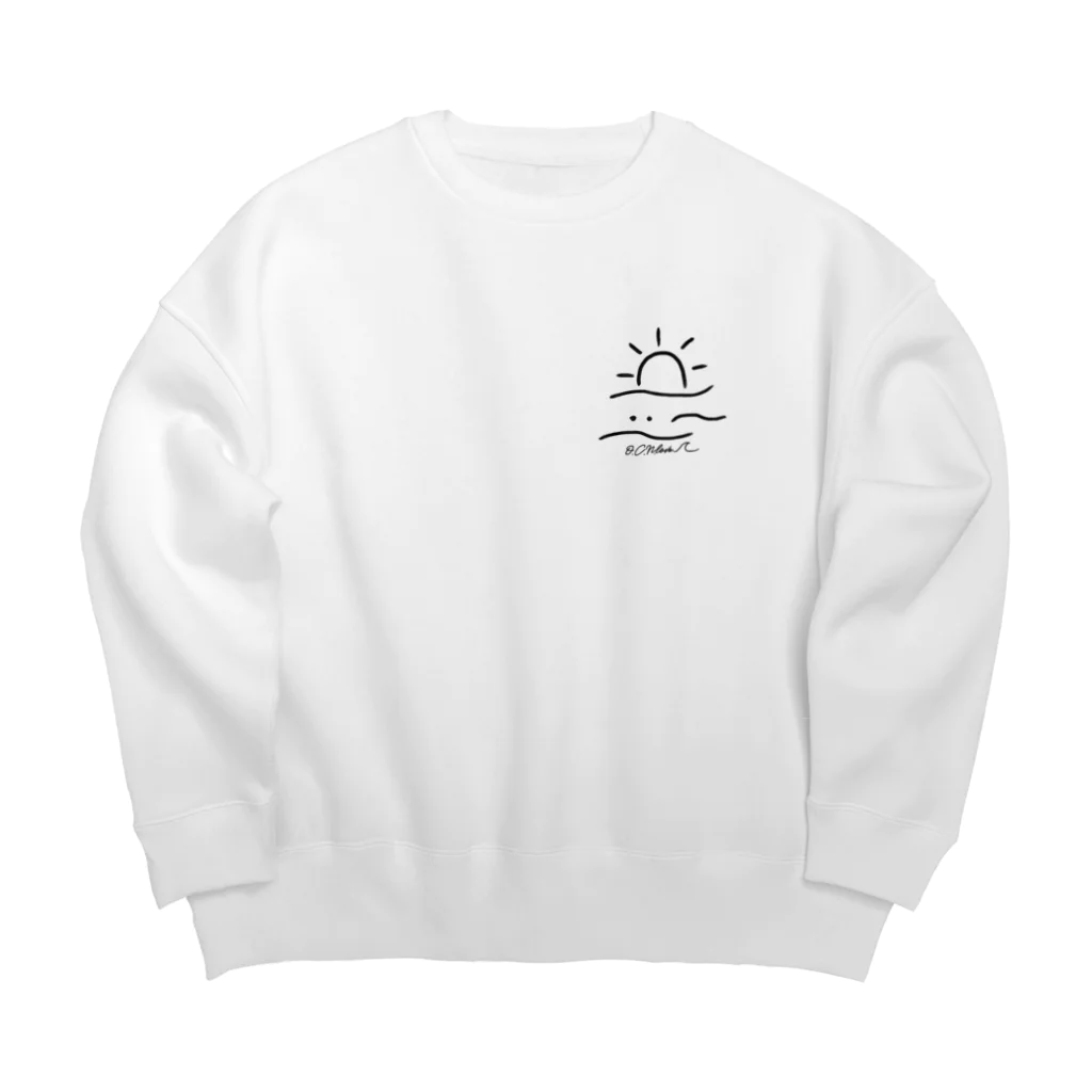 OCNloveのSun・ホワイト   （カップルコーデ太陽と月） Big Crew Neck Sweatshirt