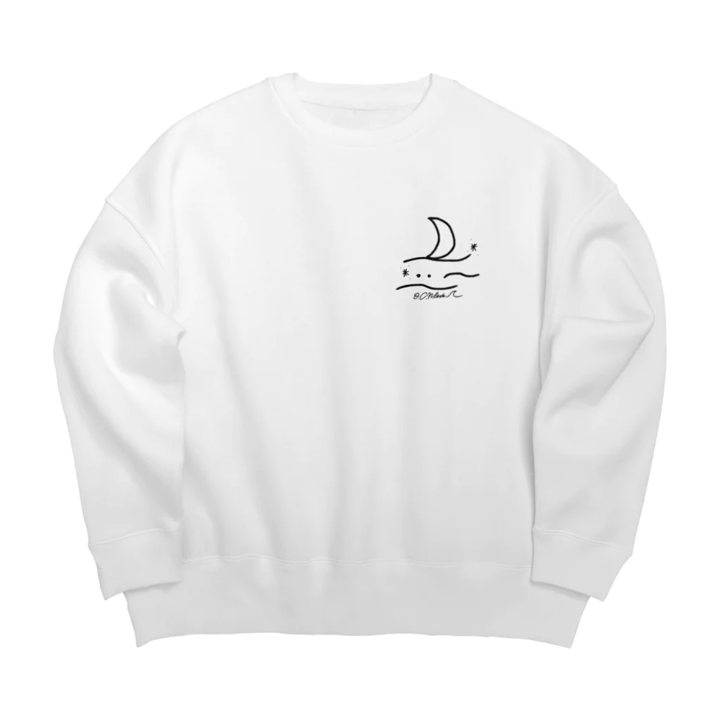 OCNloveのMoon・ホワイト  （カップルコーデ月と太陽） Big Crew Neck Sweatshirt