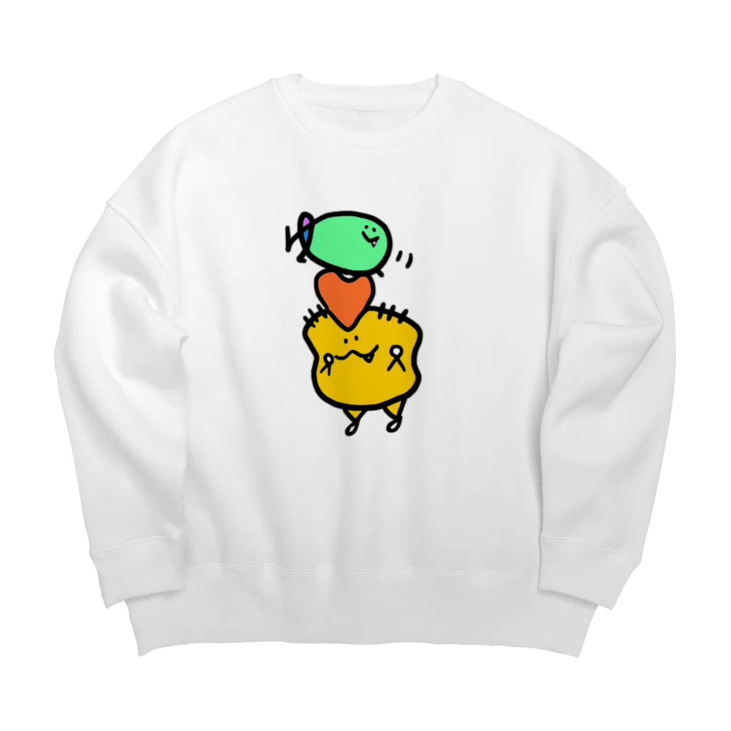 ゆゆいのゆいのわいさんとゆぎょちゃん Big Crew Neck Sweatshirt