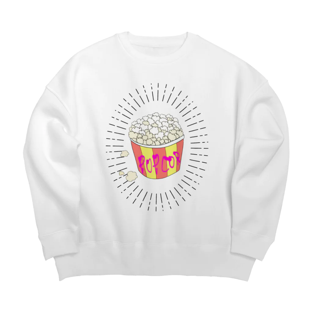 なでしこ@デザインのポップコーン Big Crew Neck Sweatshirt