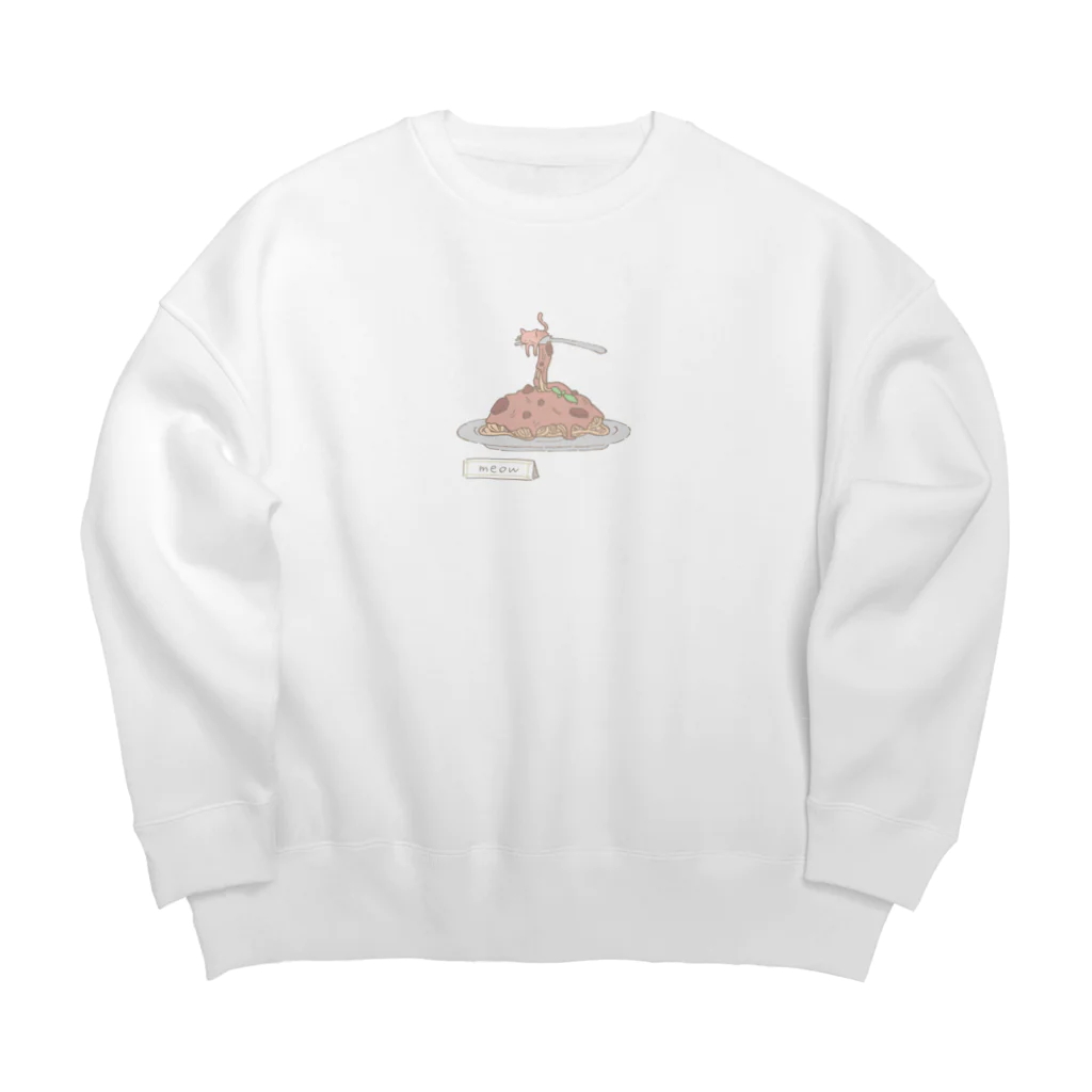 聖の物置のねこパスタ Big Crew Neck Sweatshirt