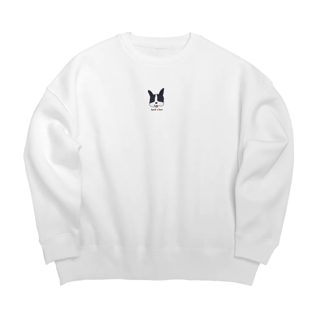 かきのたねのGood Vibes Dog Big Crew Neck Sweatshirt