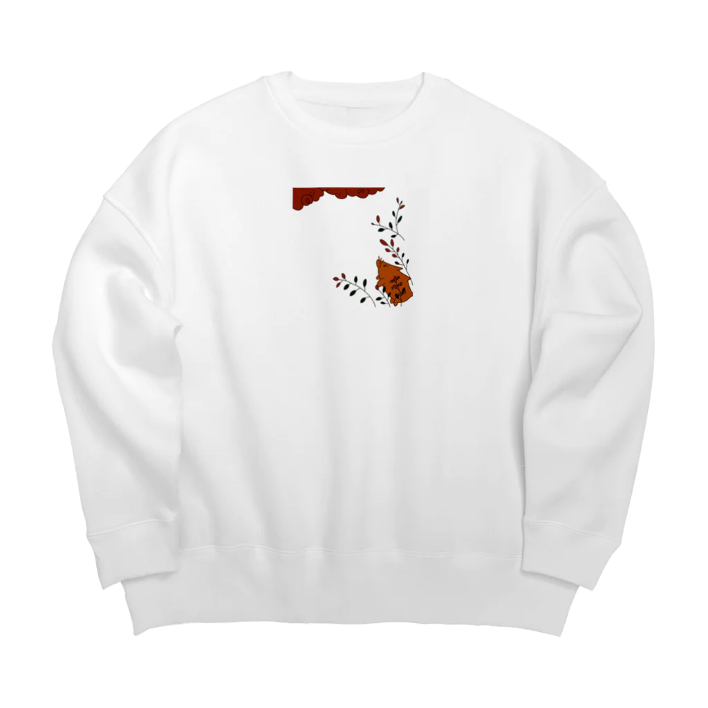 こんぺい工房の花札風　萩と猪 Big Crew Neck Sweatshirt