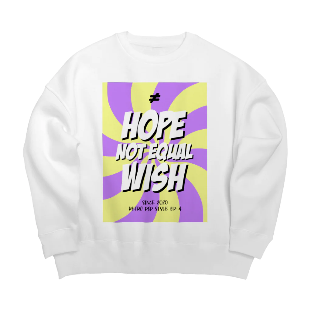 HOPE NOT EQUAL WISHのretro pop style ep4 / yellow x purple Big Crew Neck Sweatshirt