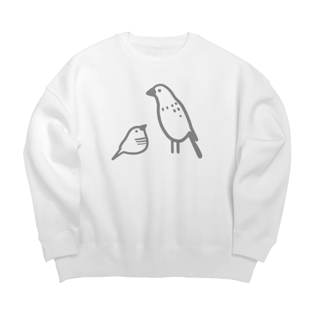 yubのキンカチョウ と ブンチョウ Big Crew Neck Sweatshirt