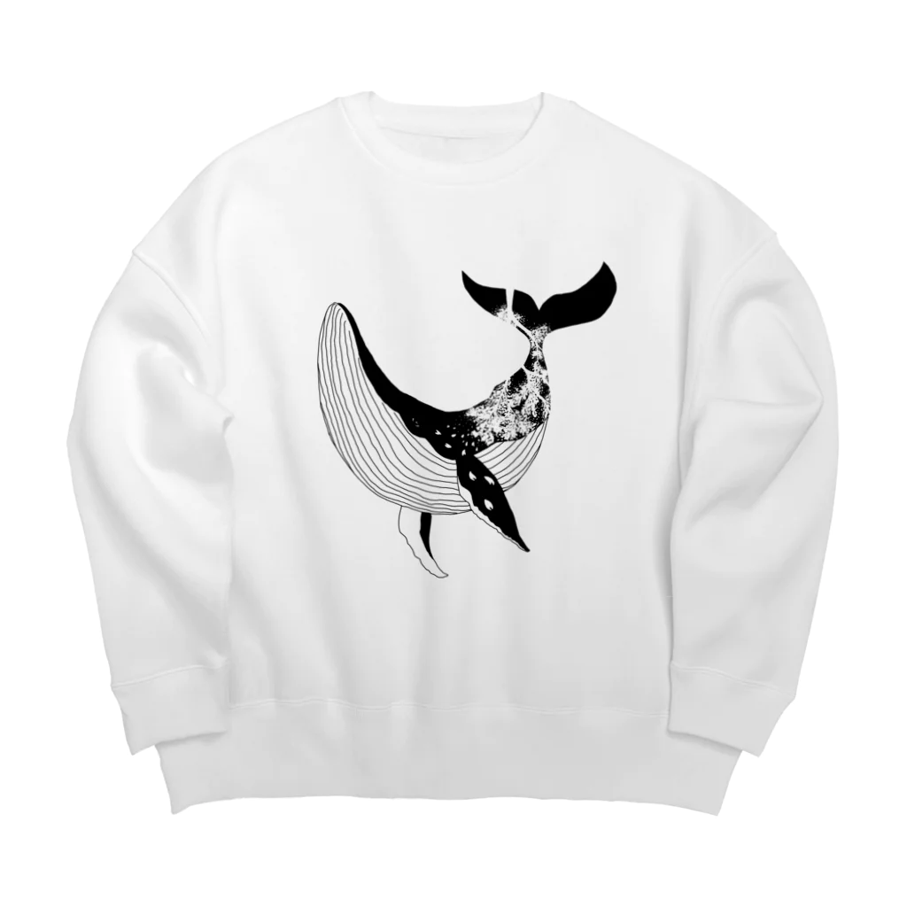 ぱくちのお店の桜吹雪くくじら（改定） Big Crew Neck Sweatshirt