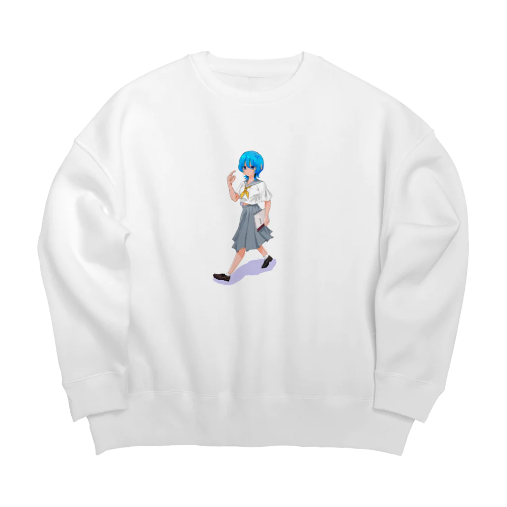 wmatpmentの日直セーラー女の子 Big Crew Neck Sweatshirt