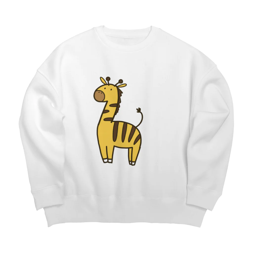 ねこのしっぽのしましまきりん Big Crew Neck Sweatshirt