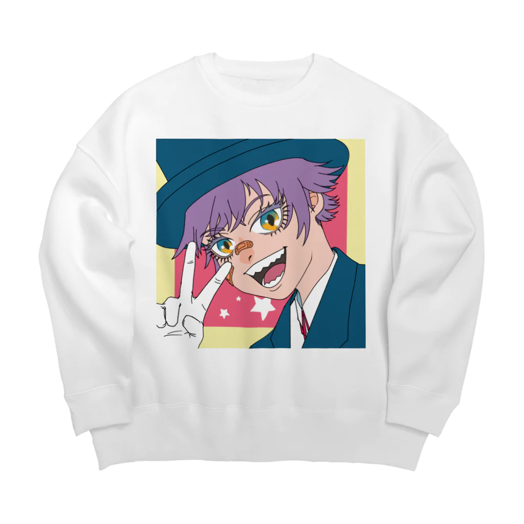 田団団長@ナマハゲダーのねこちゃんグッズ Big Crew Neck Sweatshirt