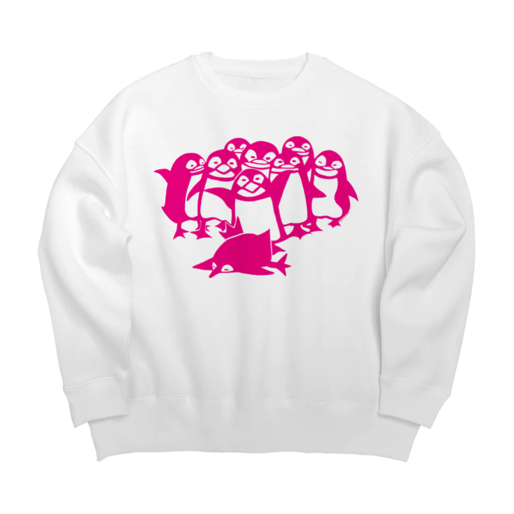 森田まよりのペンギン切り絵（ピンク） Big Crew Neck Sweatshirt