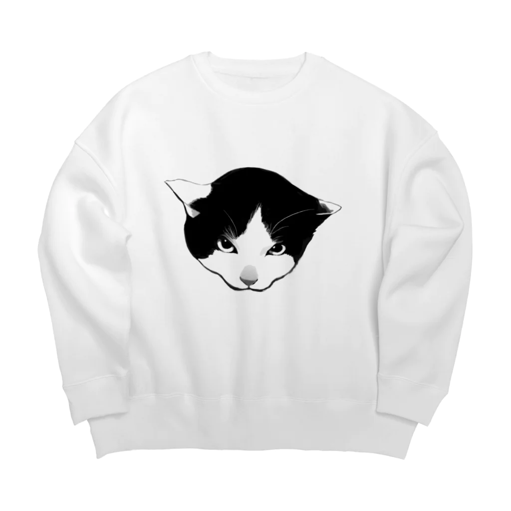 TADAJA NATSUKANUの懐いてないねこ（ラク太郎） Big Crew Neck Sweatshirt