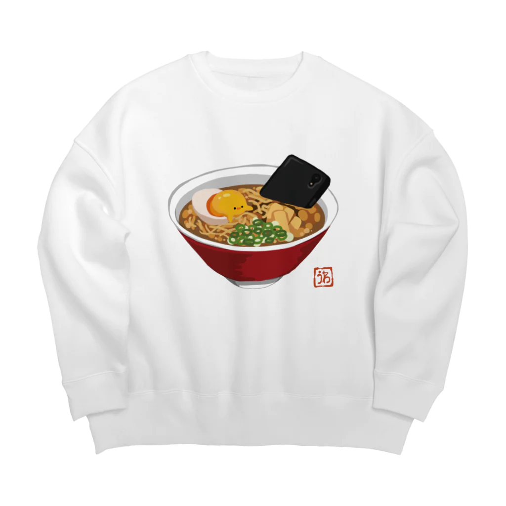 ぷにおもちSHOPのおしまいラーメン ビッグシルエットスウェット