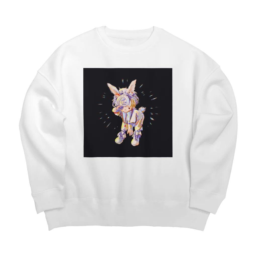 ひよこのショップの月のうさぎ Big Crew Neck Sweatshirt