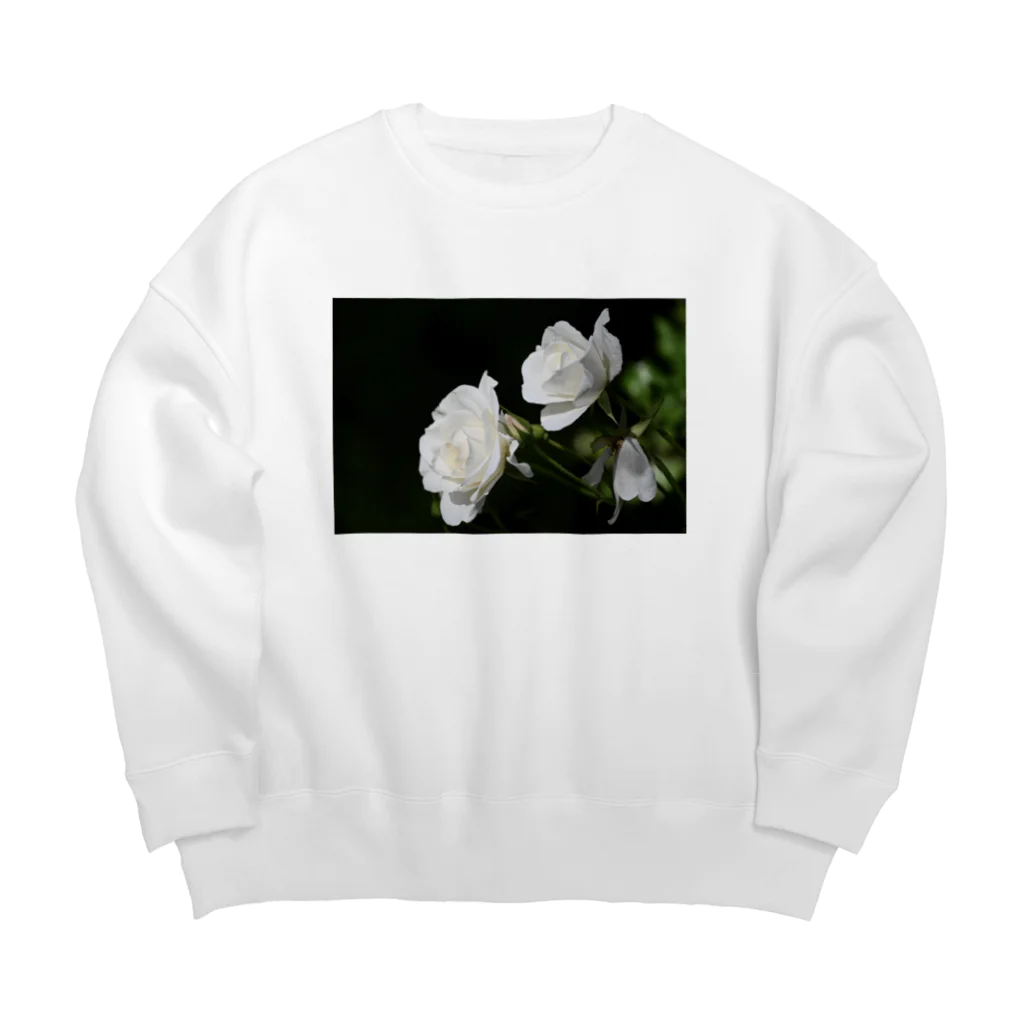 Yoshida07の純潔と純粋 ホワイトローズ "innocence and purity"  Big Crew Neck Sweatshirt